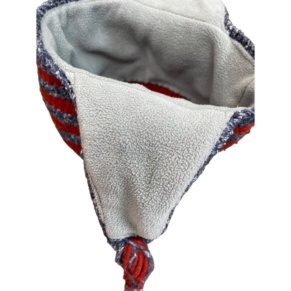 Native Creation Handmade gray red wool Earflap winter hat SKU 9173 - Picture 10 of 14